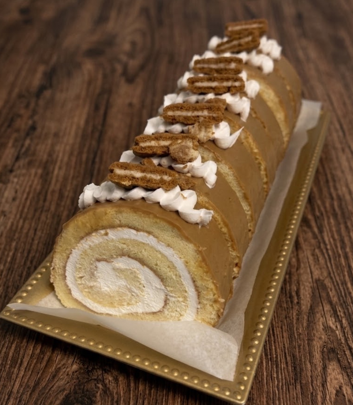 Biscoff swiss roll